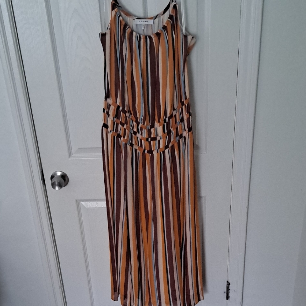 NWOT Frame Silk Dress, Sunrise Multi, Size L